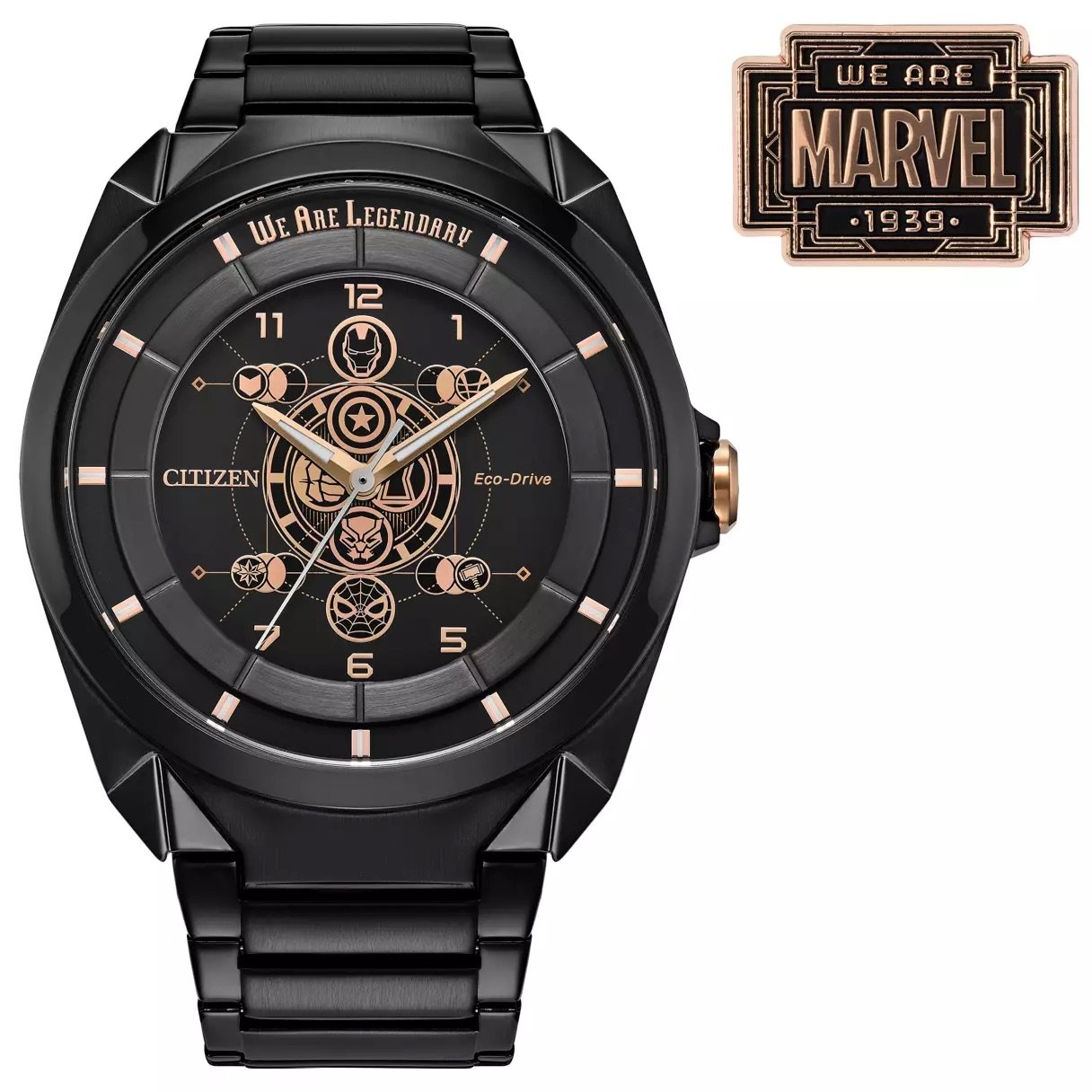 Marvel 85th Anniversary Watch and Pin Box Set by Citizen on Marvel 85th Anniversary Watch and Pin Box Set by Citizen on